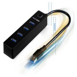 Acasis 4 Ports Super Speed USB 3.0 Hub Splitter with Individual Power Switches