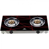 Walton WGS-GNS2 (LPG / NG) Black-Net Glass Top Double Burner