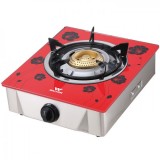 Walton WGS-SGH1 (LPG) Black Flower Glass Top Single Burner